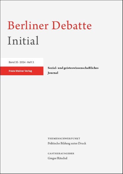 Berliner Debatte Initial 35 (2024) 3, Berliner Debatte Initial e. V. - Paperback - 9783515139793