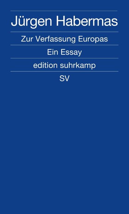 Zur Verfassung Europas, Jürgen Habermas - Paperback - 9783518062142