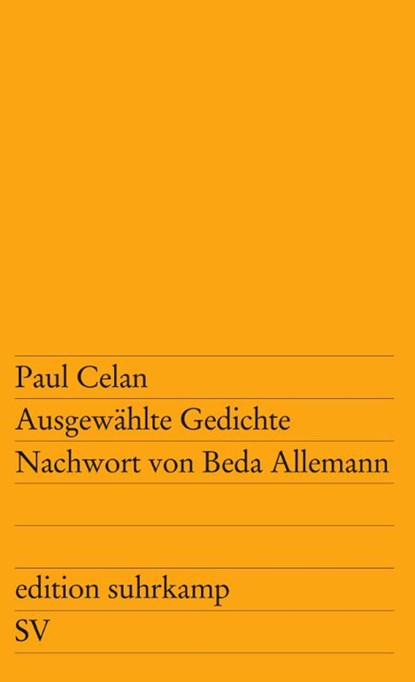 Ausgewählte Gedichte, Paul Celan - Paperback - 9783518102626