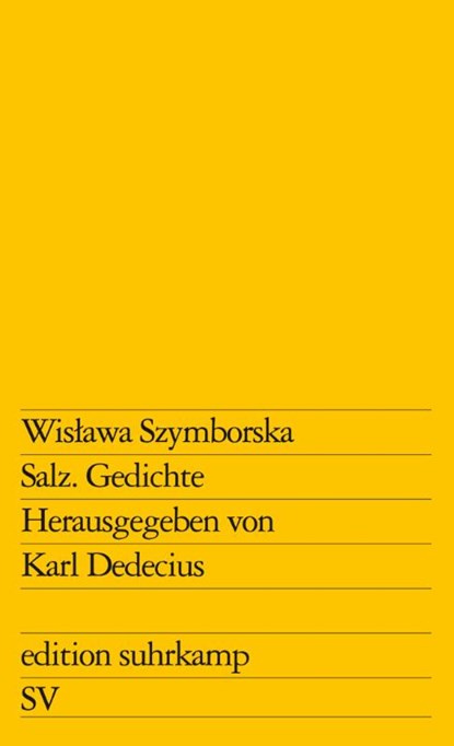 Salz, Wislawa Szymborska - Paperback - 9783518106006