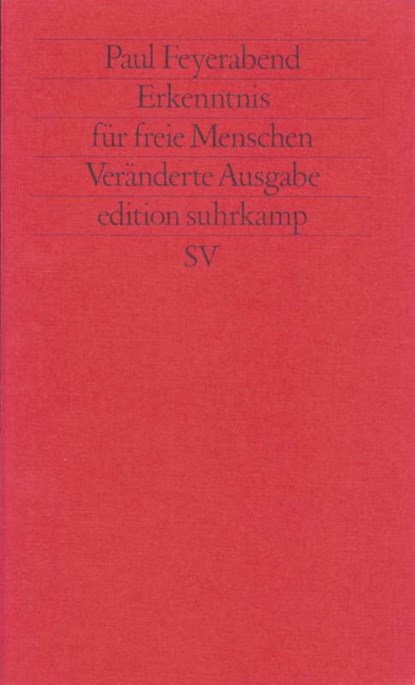 Erkenntnis für freie Menschen, Paul Feyerabend - Paperback - 9783518110119