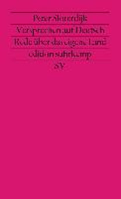 Versprechen auf Deutsch, SLOTERDIJK,  Peter - Paperback - 9783518116319
