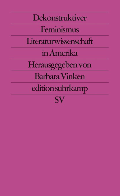 Dekonstruktiver Feminismus, Barbara Vinken - Paperback - 9783518116784