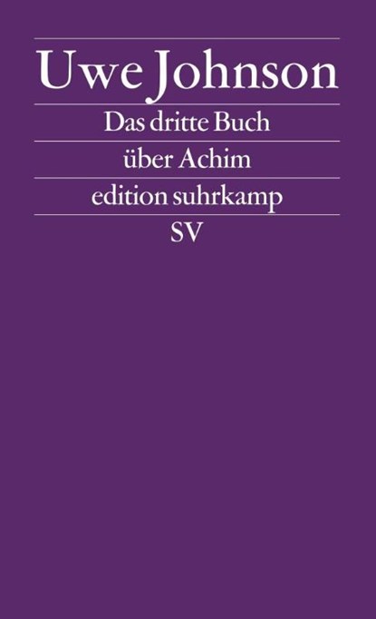 Das dritte Buch uber Achim, Uwe Johnson - Paperback - 9783518118191