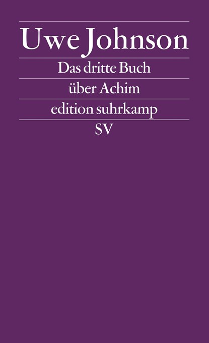 Das dritte Buch uber Achim, Uwe Johnson - Paperback - 9783518118191