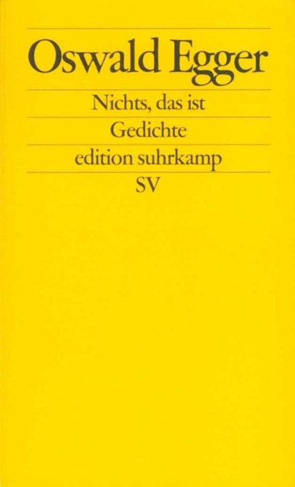 Nichts, das ist, Oswald Egger - Paperback - 9783518122693