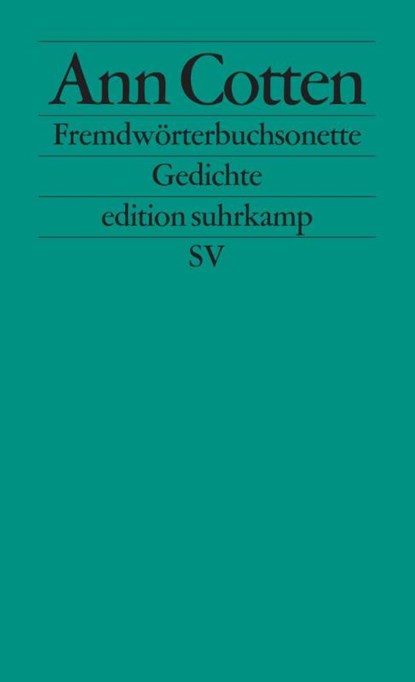 Fremdwörterbuchsonette, Ann Cotten - Paperback - 9783518124970