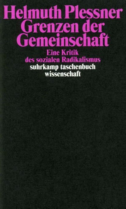 Grenzen der Gemeinschaft, Helmuth Plessner - Paperback - 9783518291405