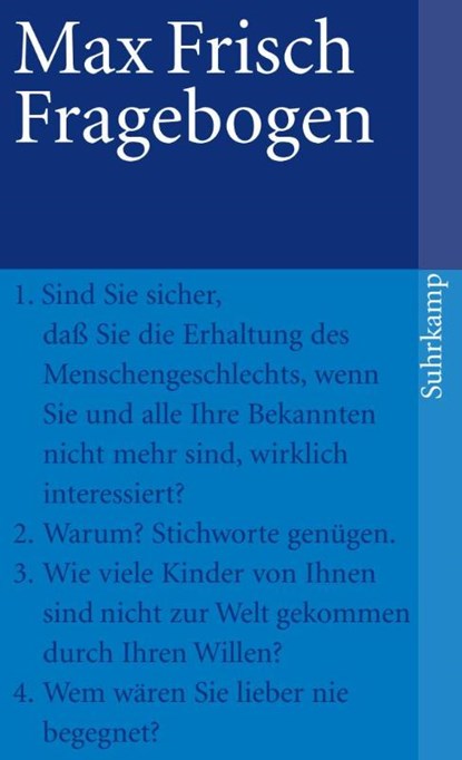 Fragebogen, Max Frisch - Paperback - 9783518394526
