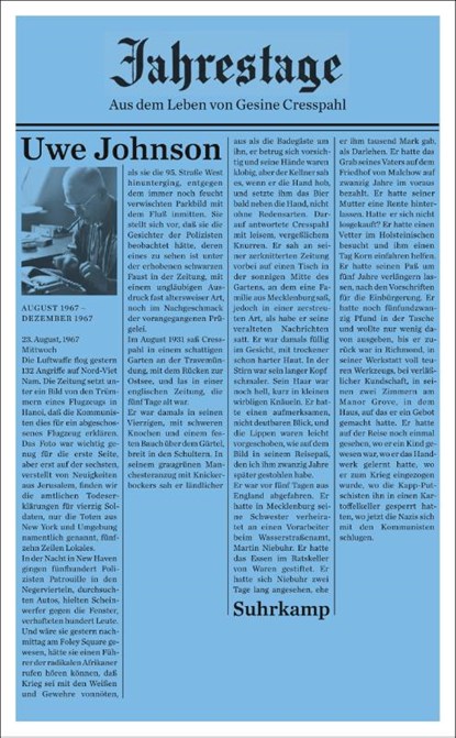 Jahrestage 1, Uwe Johnson - Paperback - 9783518464519
