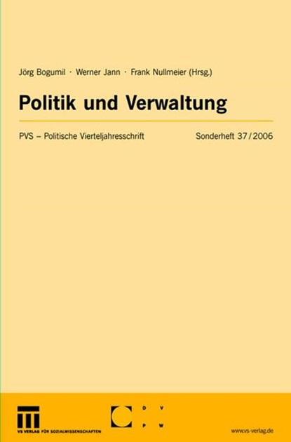 Politik Und Verwaltung, Joerg Bogumil ; Werner Jann ; Frank Nullmeier - Paperback - 9783531148885