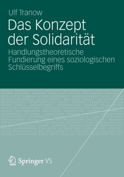 Das Konzept der Solidaritat, Ulf Tranow - Gebonden - 9783531182094