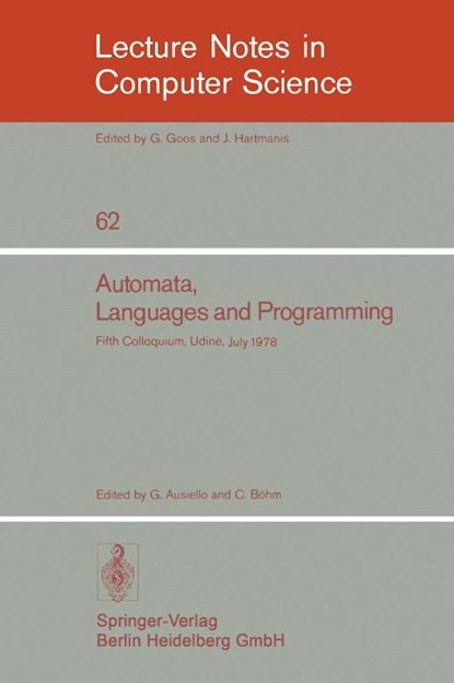 Automata, Languages and Programming, G. Ausiello ; C. Böhm - Paperback - 9783540088608