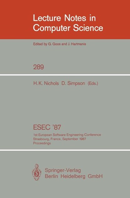 ESEC '87, Howard K. Nichols ; Dan Simpson - Paperback - 9783540187127