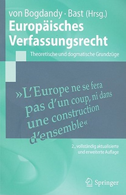 Europaisches Verfassungsrecht, Armin Bogdandy ; Jurgen Bast - Paperback - 9783540738091