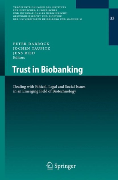 Trust in Biobanking, niet bekend - Paperback - 9783540788447