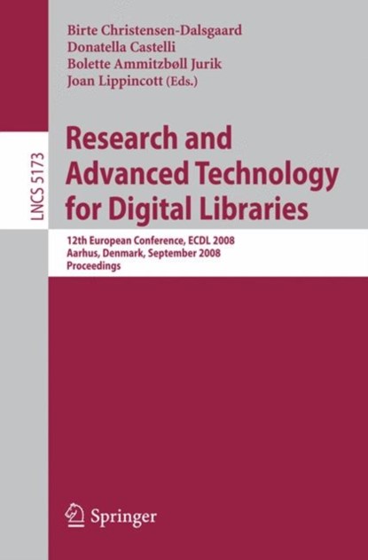 Research and Advanced Technology for Digital Libraries, niet bekend - Paperback - 9783540875987
