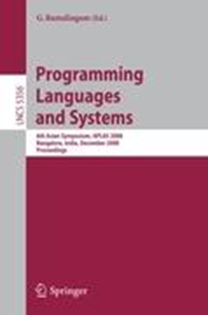 Programming Languages and Systems, G. Ramalingam - Paperback - 9783540893295