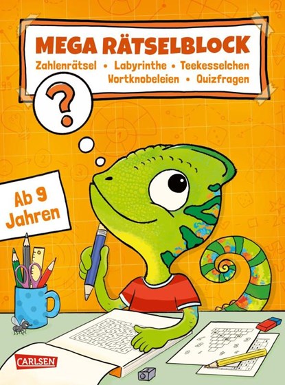Rätseln für Kinder ab 8: Mega Rätselblock - Zahlenrätsel, Labyrinthe, Teekesselchen, Wortknobeleien, Quizfragen, Jasmin Riter - Paperback - 9783551192059