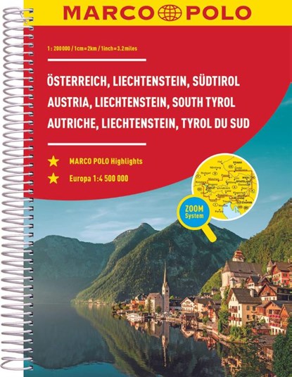 MARCO POLO Reiseatlas Österreich, Liechtenstein, Südtirol 1:200.000, Marco Polo Verlag - Paperback - 9783575016607