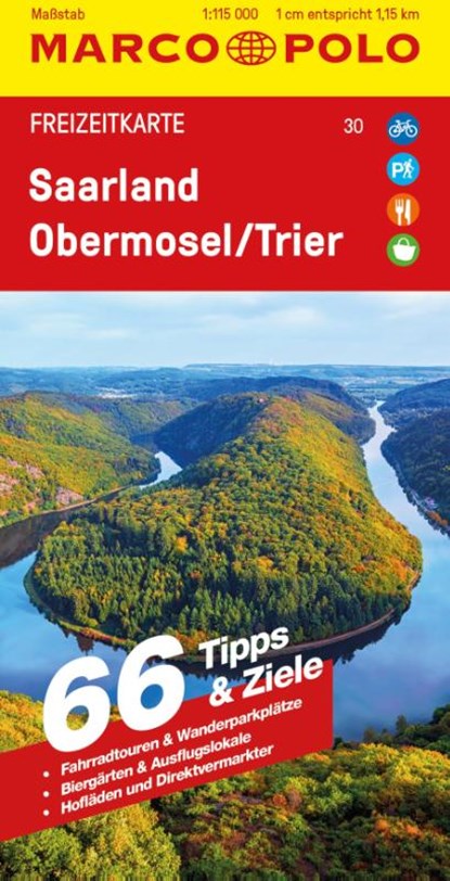 MARCO POLO Freizeitkarte 30 Saarland, Obermosel, Trier 1:115.000, niet bekend - Gebonden - 9783575017031