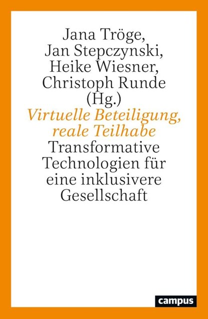 Virtuelle Beteiligung, reale Teilhabe, Jana Tröge ; Jan Stepczynski ; Heike Wiesner - Paperback - 9783593521312