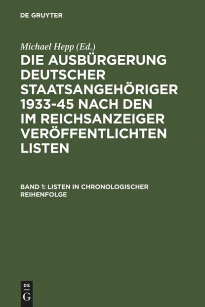 Listen in Chronologischer Reihenfolge / Lists in Chronological Order, Michael Hepp - Gebonden - 9783598105388