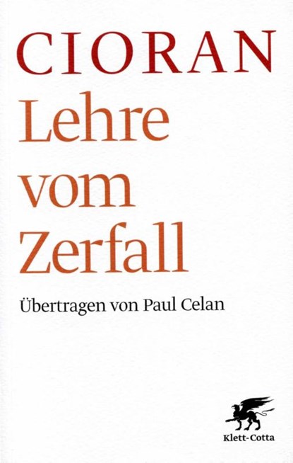 Lehre vom Zerfall, Emile M Cioran - Paperback - 9783608938890