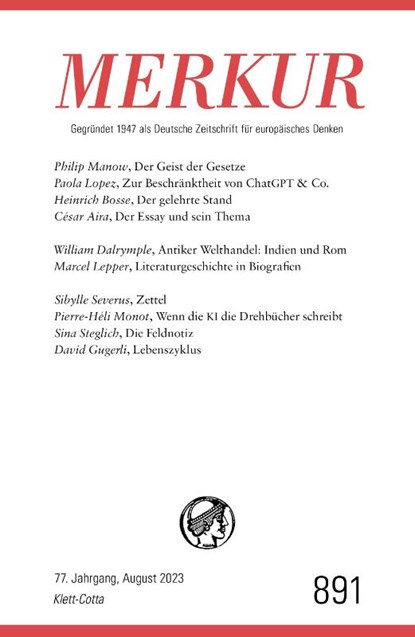 MERKUR 8/2023, Christian Demand ; Ekkehard Knörer - Paperback - 9783608975314