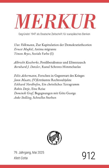 MERKUR 5/2025, Jg.79, Christian Demand ; Ekkehard Knörer - Paperback - 9783608976977