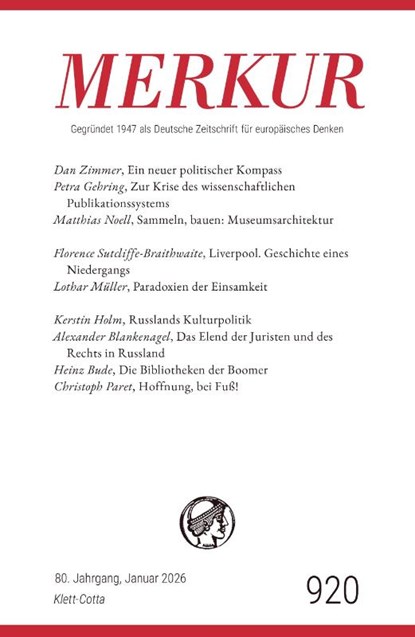 MERKUR 1/2026, Jg.80, Christian Demand ; Ekkehard Knörer - Paperback - 9783608977066