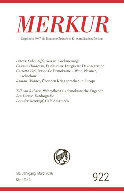 MERKUR 3/2026, Jg.80, Ekkehard Knörer ; Christian Demand - Paperback - 9783608977202