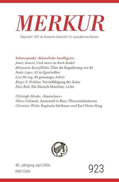 MERKUR 4/2026, Jg.80, Christian Demand ; Ekkehard Knörer - Paperback - 9783608977219