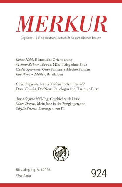 MERKUR 5/2026, Jg.80, Ekkehard Knörer ; Christian Demand - Paperback - 9783608977226