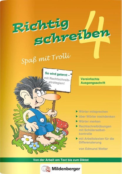 Richtig schreiben - Spaß mit Trolli, 4. Schuljahr, Edmund Wetter - Gebonden - 9783619445103