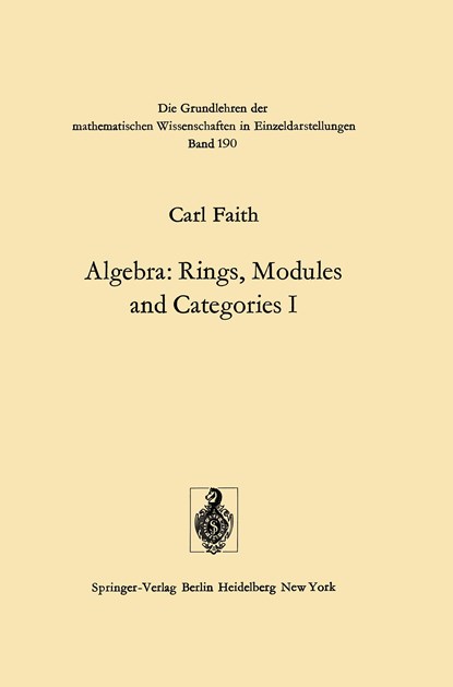 Algebra, Carl Faith - Paperback - 9783642806360