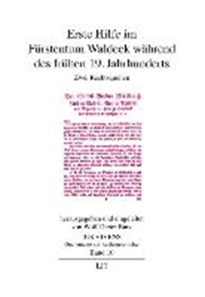 Erste Hilfe im Fürstentum Waldeck während des frühen 19. Jah, BARZ,  Wolf-Dieter - Paperback - 9783643127013