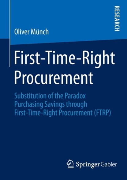 First-Time-Right Procurement, niet bekend - Paperback - 9783658086190