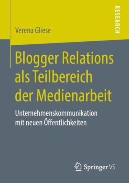 Blogger Relations ALS Teilbereich Der Medienarbeit, niet bekend - Paperback - 9783658256883
