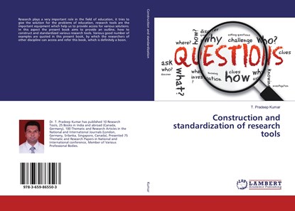 Construction and standardization of research tools, T. Pradeep Kumar - Paperback - 9783659865503