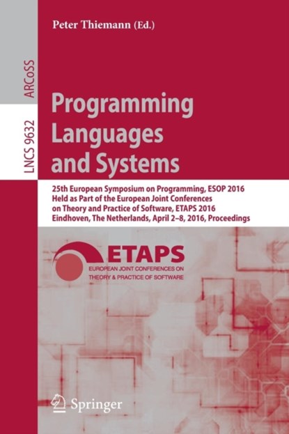 Programming Languages and Systems, Peter Thiemann - Paperback - 9783662494974