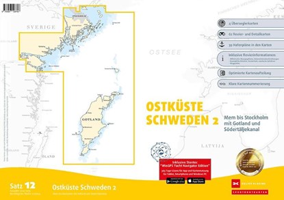 Sportbootkarten Satz 12: Ostküste Schweden 2 (Ausgabe 2024/2025), niet bekend - Gebonden - 9783667128706