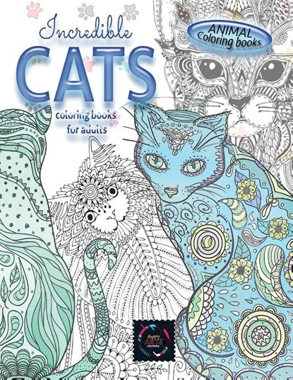 Animal coloring books INCREDIBLE CATS coloring books for adults., Happy Arts Coloring - Paperback - 9783694565406