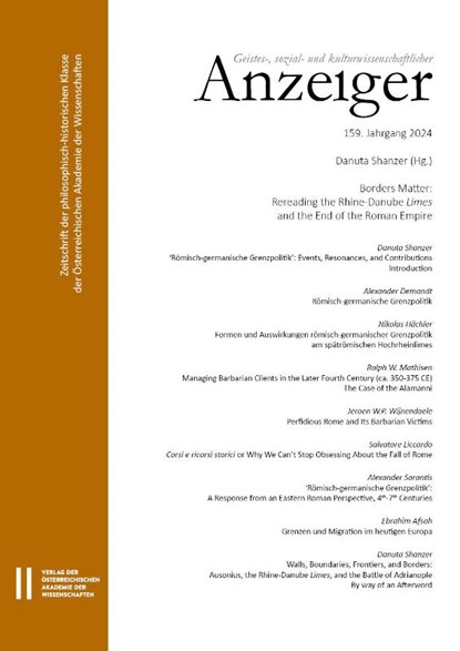 Geistes-, sozial- und kulturwissenschaftlicher Anzeiger - Zeitschrift der philosophisch-historischen Klasse der Österreichischen Akademie der Wissenschaften, 159. Jahrgang (2024), Österreichische Akademie Der Wissenschaften - Paperback - 9783700196976