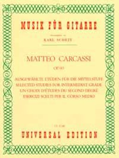 Ausgewählte Etüden für die Mittelstufe, Matteo Carcassi - Gebonden - 9783702430634