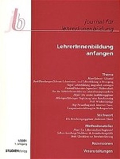 Journal Für Lehrerinnen: LehrerInnenbildung anfangen, niet bekend - Paperback - 9783706515962