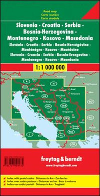 F&B Wegenkaart Slovenië, Kroatië, Servië, Bosnië-Herzegovina, niet bekend - Losbladig - 9783707909432