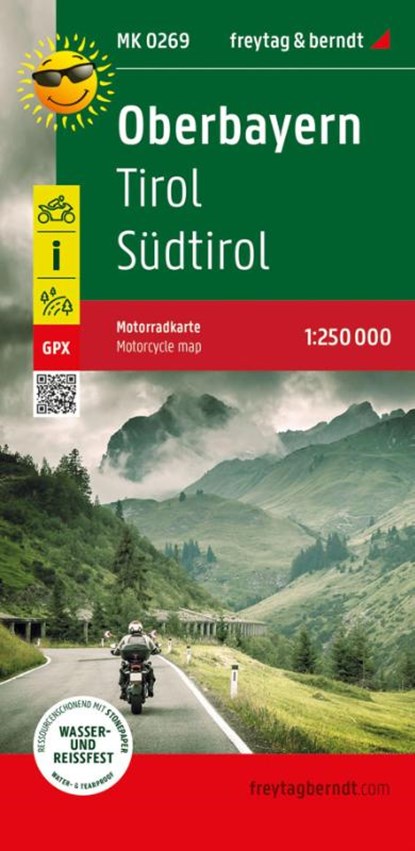 Upper Bavaria, motorcycle map 1:250,000, freytag & berndt, niet bekend - Gebonden - 9783707919813