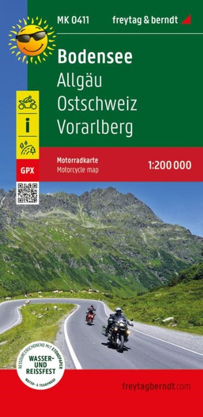 Lake Constance, Motorcycle map 1:200.000, Freytag-Berndt - Gebonden - 9783707919837
