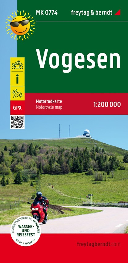 Vogesen, Motorcycle map 1:200.000, Freytag Berndt - Gebonden - 9783707919844